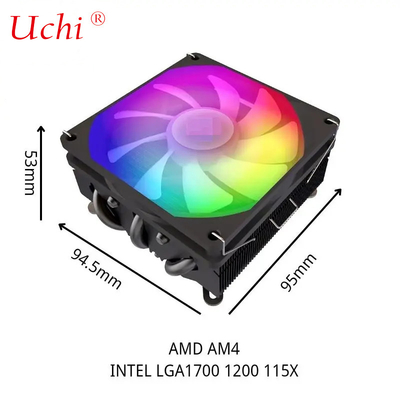 ヒートパイプラディエーター I3 I5 I7 I9 Lga775 1150 1151 1155 1156 1700 1366 2011 AMD AM4 AM5 ユニバーサル水平CPUクーラーファンブラック