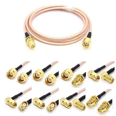 RP SMB RG178 RG316 RFコアシアルケーブル 50ohm 6GHz の男性から男性プラグ