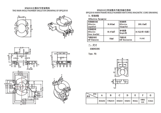 BPQ2018 PQ20 配送トランスフォーマーと電力トランスフォーマー エネルギー配送のための必須部品
