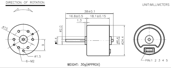 BLDC 2418 ブラシレスモーター 高効率で長寿命の電気剃毛機