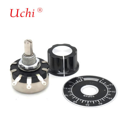 WX110 単回転巻線精密ロータリーポテンショメータノブ 470 Ω 1K 2K 10K 22K