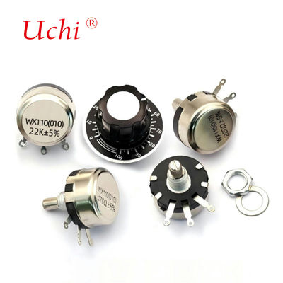 WX110 単回転巻線精密ロータリーポテンショメータノブ 470 Ω 1K 2K 10K 22K