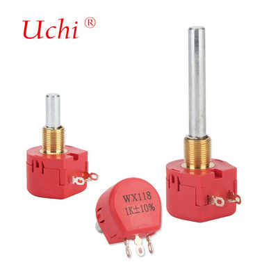 WX118 線巻きロータリーポテンショメータ 5kオーム 40mm軸 シングルターン線巻きポテンショメータ