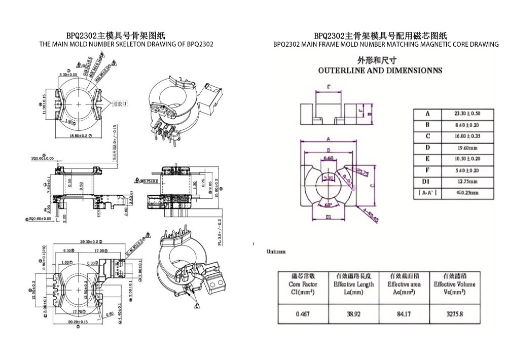 BPQ2302 PQ23 垂直 4 2 2 PIN メイン電源トランスフォーマー 電源配送の鍵