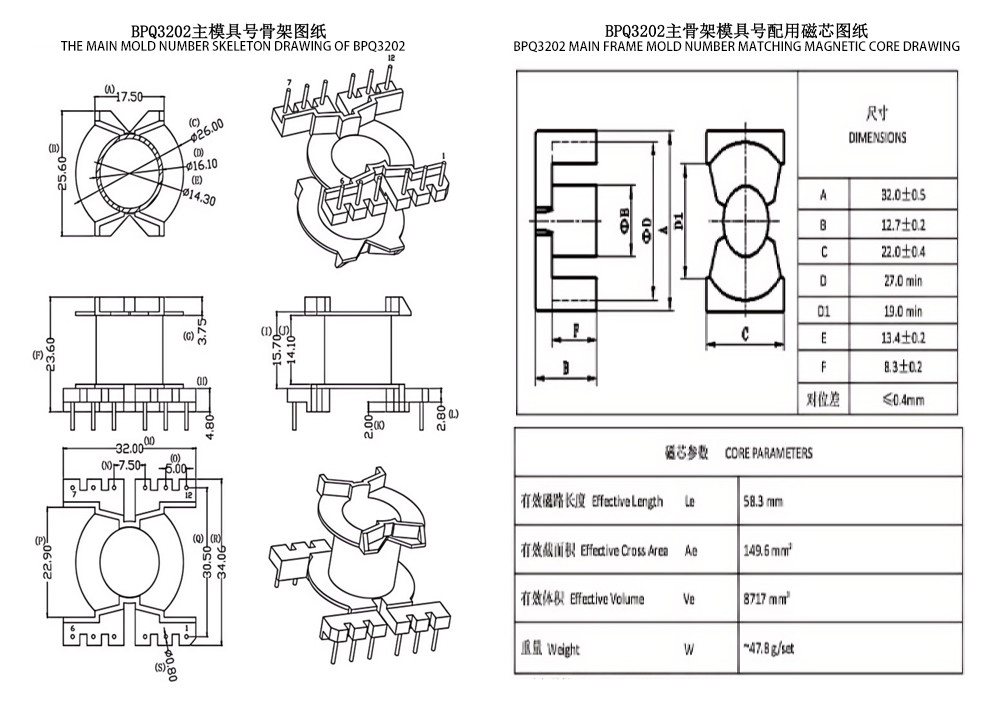 BPQ3202 PQ3225 垂直 6 6 PIN 電源配送 トランスフォーマー 電源配送の完璧なソリューション